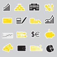 financial and money stickers eps10