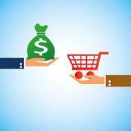 hand bring money shopping