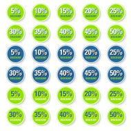 Green discount circle label