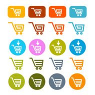 Shopping Cart Basket Web Symbols Icons Set