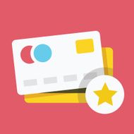 Vector Credit Card and Star Sign Icon N2