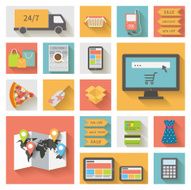 Internet shopping icons set