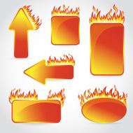 Burning with fire design sale stickers and tags N2