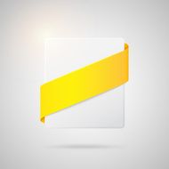 Vector paper badge with yellow silk ribbon N2