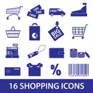 shopping icons set eps10