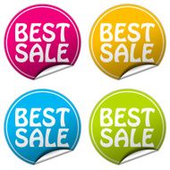 Best sale round stickers set on white background