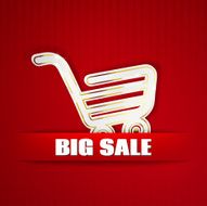 Shopping trolley on red
