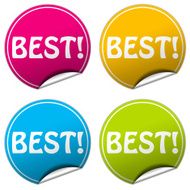 Best round stickers set on white background