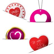 Valentine stickers and labels
