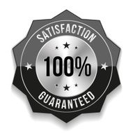 Black hundred percent satisfaction badge