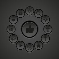 Vector web black icons set element