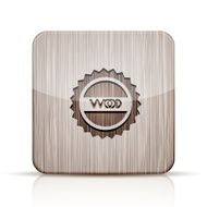 Vector wooden app icon on white background Eps 10 N2