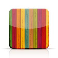 Vector colorful wooden app icon on white