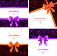 Set of card with gift bows