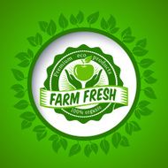 Round eco green stamp vector label N4
