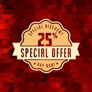 Red 3D vector text of sale discount price offer N67