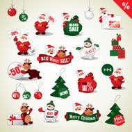 Set of Christmas stickers and Sale icons