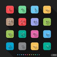 Flat icon with shadow for web &amp; mobile sets #20 Arrows