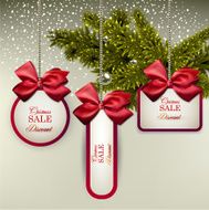 White paper gift cards with satin bows N3
