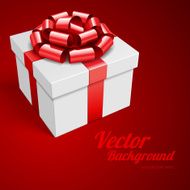 Gift box with bow and light Christmas card or invitation N4