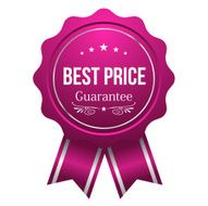 Pink best price badge with ribbon