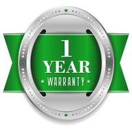 Green oval two year warranty seal