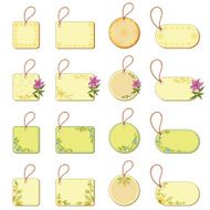 Set tags with floral pattern N6