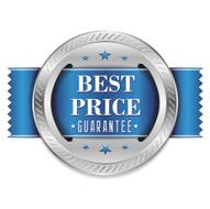 Blue best price button with ribbon N2