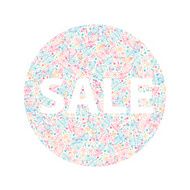 Sticker with flowers Summer sale banner