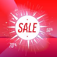 Sale poster with star on red background