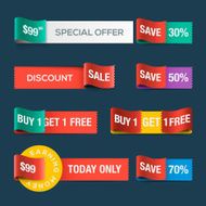 Collection of sale discount website ribbons