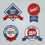 Retro Sale Badges set