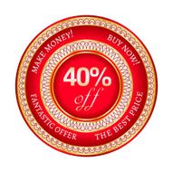 Label on 40 percent discount