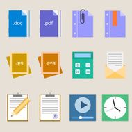 Set a simple flat icons for your design