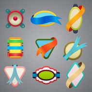 collection of different color ribbon labels