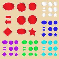 Set of paper labels and stickers