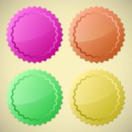 Set of colourful circle labels