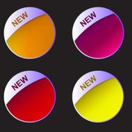 New labels Vector illustration set