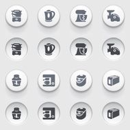 Home appliances icons on white buttons N2