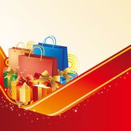 shopping bag with holiday gift