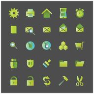 Green Icons - vector