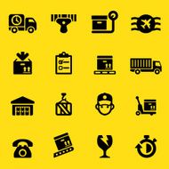 Logistics Yellow Silhouette icons N2