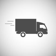 Delivery truck contour flat icon N2