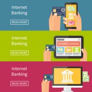 Internet banking online purchasing and transaction Flat vector illustration N2