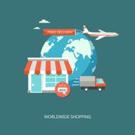 Online shopping flat illustration N7