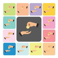 Hands giving Icon color set vector illustration