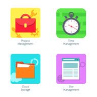 Office management icons set N3