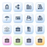 Finance icons on color buttons