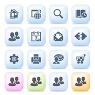 Internet icons on color buttons N2