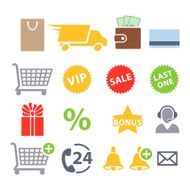 Set of icons for online shopping